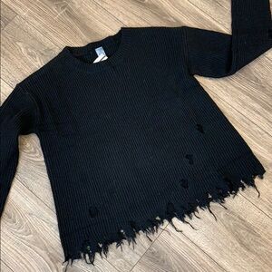 NWT - Distressed Hemmed Sweater with intentional holes